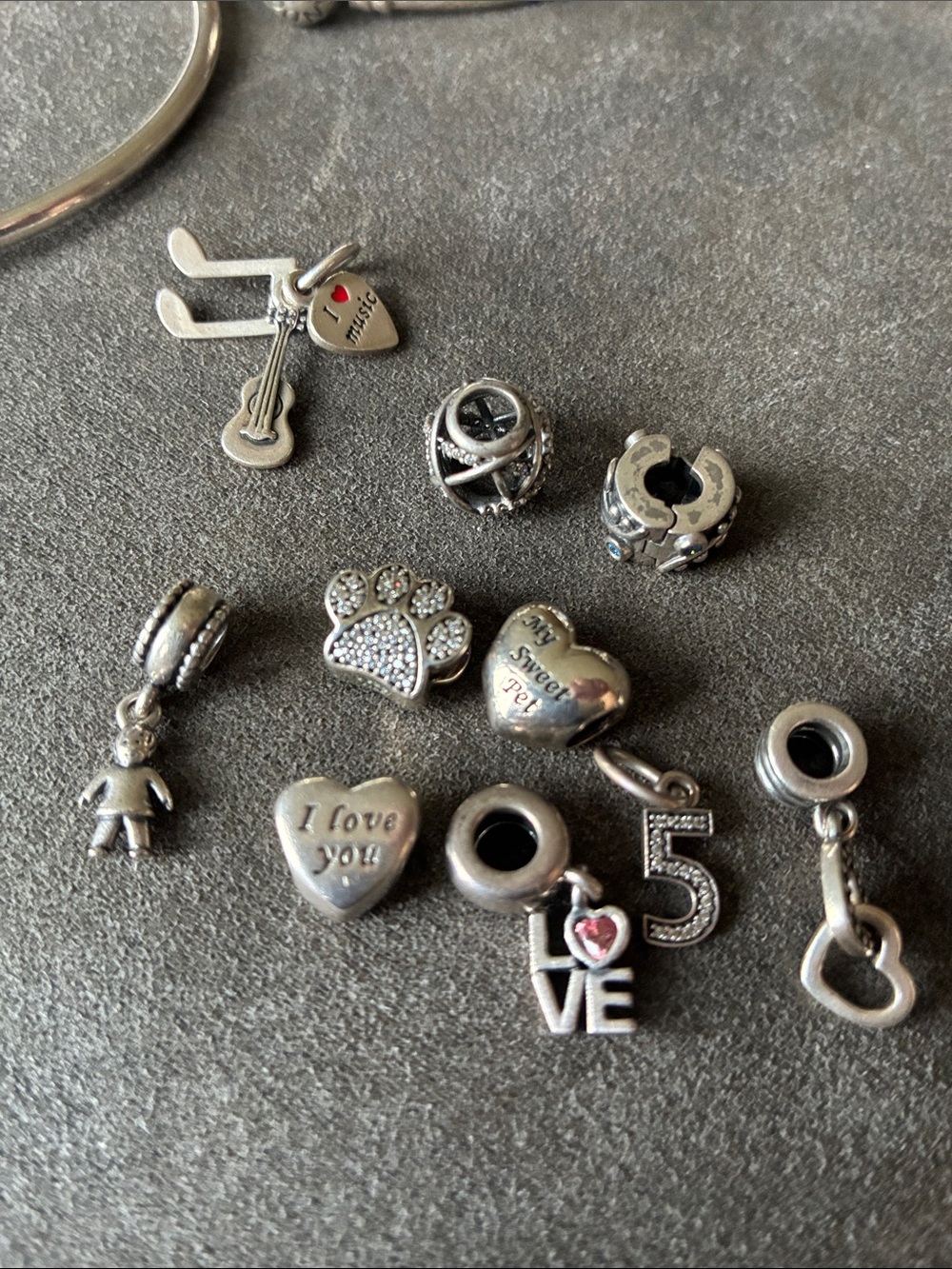 Pandora Sterling Silver Charm Bracelet Set with Assorted Charms - Picture 3 of 5